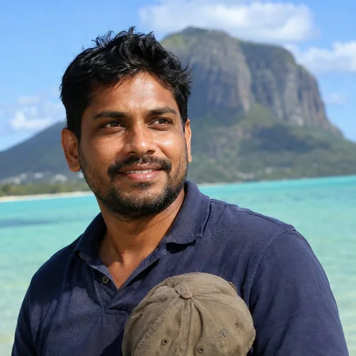 Kavish Ramdhony, Former helicopter ground crew at SSR airport, now a Le Morne walking guide
